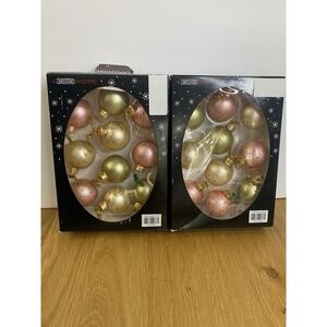 The Christmas Shoppe Handcrafted Glass Christmas Ornaments Pastels Lot of 2 Pks